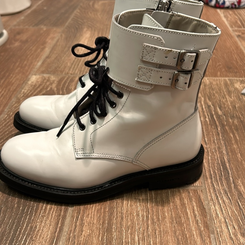 ALLSAINTS white leather brigade combat boot - Picture 4 of 7